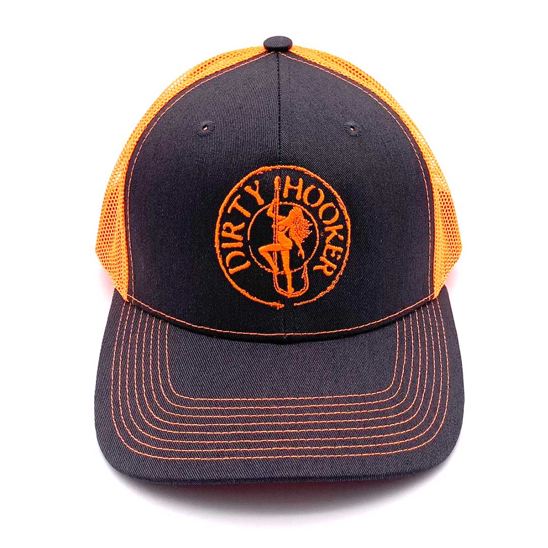 Dirty Hooker COMBO: Orange Dry Fit with Flying Redfish & Charcoal and Orange Hat